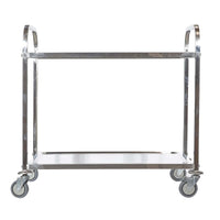 Edelstahl massiv, Werkstattwagen, Werkbank, Leichtlaufräder mit Bremsen, 2 Etagen bis 150kg - B&B Shop - 2000 Stockerau