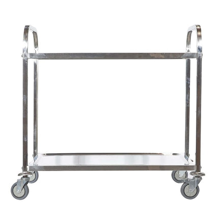 Edelstahl massiv, Werkstattwagen, Werkbank, Leichtlaufräder mit Bremsen, 2 Etagen bis 150kg - B&B Shop - 2000 Stockerau