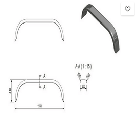 Kotflügel tandem Stahl Spannweite 1550 mm, Pongratz-B&B Shop - 2000 Stockerau