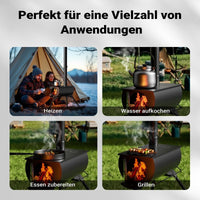 mobiler Ofen, Zeltofen Stahl, robuster Campingofen 85 x 57,5 x 238 cm, Holzofen mit Rauchabzug Ø 6 cm x 40 cm, Werkstattofen - B&B Shop - 2000 Stockerau