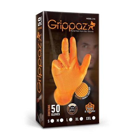 Nitril Handschuhe orange Größe M - XXL, 50 Stk., beidseitig tragbar, Touchscreen freundlich, antistatisch - B&B Shop - 2000 Stockerau
