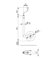 Stützrad, Ø 48 mm, mit Stützlastwaage bis 125 kg, universal-B&B Shop - 2000 Stockerau