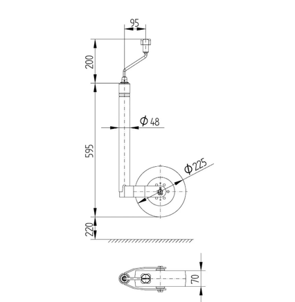 Stützrad, Ø 48 mm, mit Stützlastwaage bis 125 kg, universal-B&B Shop - 2000 Stockerau