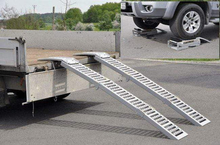 1 Paar Verladeschienen, Stahl, L 2000 mm, 500 kg, 2fach klappbar -auch Nutzbar als Auffahrbock B&B Shop - 2000 Stockerau