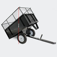 Kippanhänger 166,5 x 77,5 x 106 cm 300 kg, Rasentraktor mit Gitter u. abnehmbaren Seitenwänden, Quad