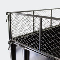Kippanhänger 166,5 x 77,5 x 106 cm 300 kg, Rasentraktor mit Gitter u. abnehmbaren Seitenwänden, Quad