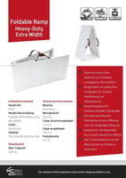 ACEBIKES Vollaluminium-Auffahrrampe für Motorräder bis 500 kg, extra breit (57 cm).,klappbar, L: 2240