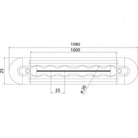 Airlineschiene, rund, L 1000 mm, Alu, mit integrierten LED-Stripes B&B Shop - 2000 Stockerau