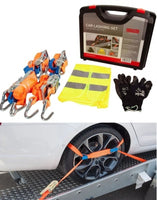 Autotransport Zurrgurte Kofferset, Radsicherung 3-teilig 4xZurrgurt, Reifengurt, Car Lashing