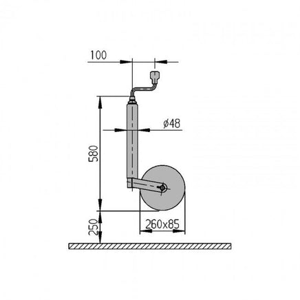 Stützrad Ø 48 mm, Metallfelge,  luftbereift, Stützlast 250 kg B&B Shop - 2000 Stockerau